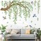 Large Hanging Vine Wall Decals Tree Branch Green Leaf Flower Birds